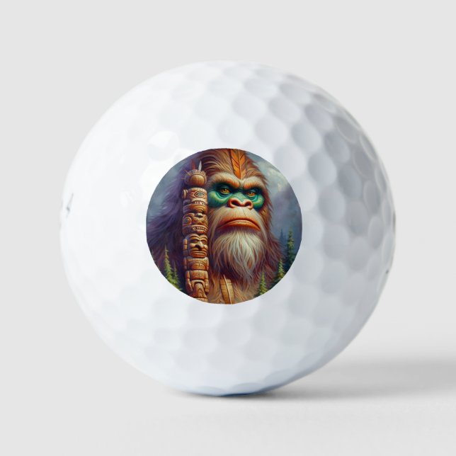 Bigfoot Native American Totem Golf Balls (Front)