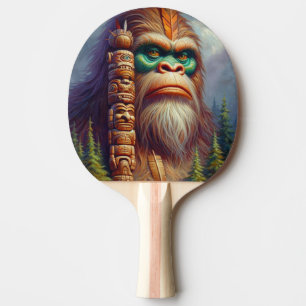 Bigfoot Native American Totem Ping Pong Paddle
