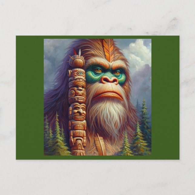 Bigfoot Native American Totem Postcard (Front)