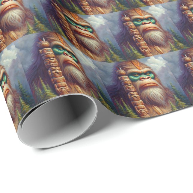 Bigfoot Native American Totem Wrapping Paper (Roll Corner)