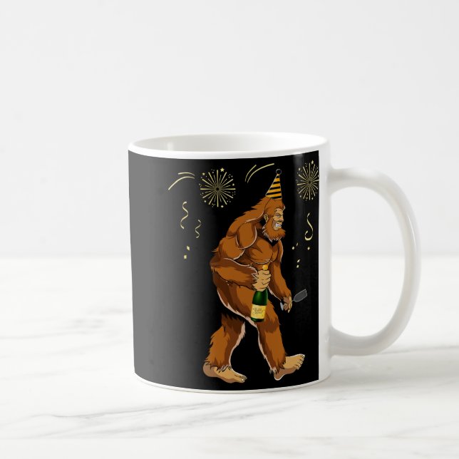 Bigfoot New Year Funny Outfit Sasquatch Holiday 20 Coffee Mug (Right)
