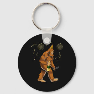 Bigfoot New Year Funny Outfit Sasquatch Holiday 20 Key Ring