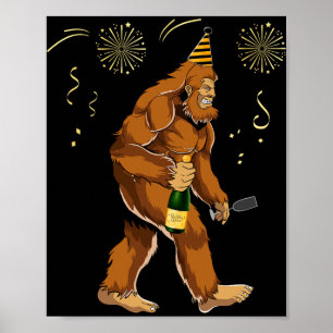 Bigfoot New Year Funny Outfit Sasquatch Holiday 20 Poster