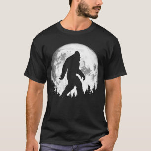 Bigfoot Night Stroll! Cool Full Moon And Trees Sas T-Shirt