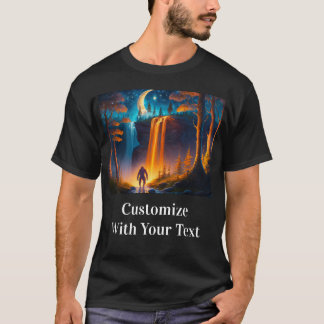 Bigfoot Night Woods Moon Stars T-Shirt