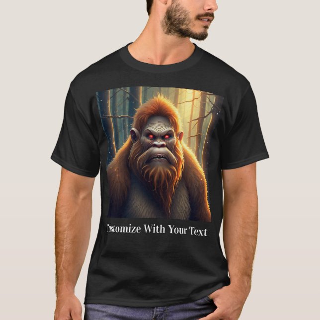 Bigfoot Night Woods Red Eyes T-Shirt (Front)