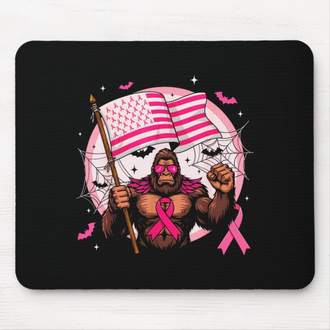 Bigfoot Nk Ribbon Breast Cancer Awareness Month Wo Mouse Pad (Front)