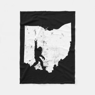Bigfoot Ohio State Map Sasquatch Men Women Gift  Fleece Blanket