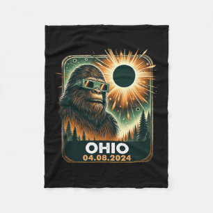 Bigfoot Ohio Total Solar Eclipse 2024 With Eclipse Fleece Blanket