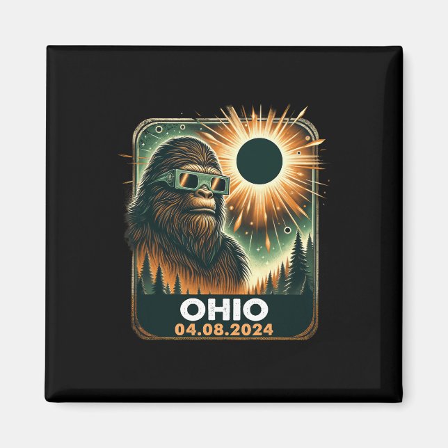Bigfoot Ohio Total Solar Eclipse 2024 With Eclipse Magnet (Front)