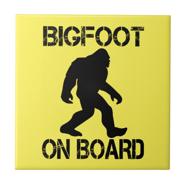 Bigfoot on Board Funny Bigfoot  Ceramic Tile (Front)