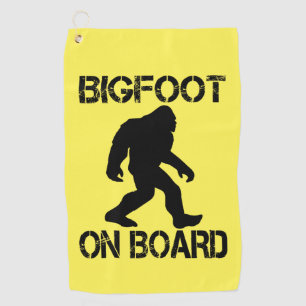 Bigfoot on Board - Funny Bigfoot Golf Towel