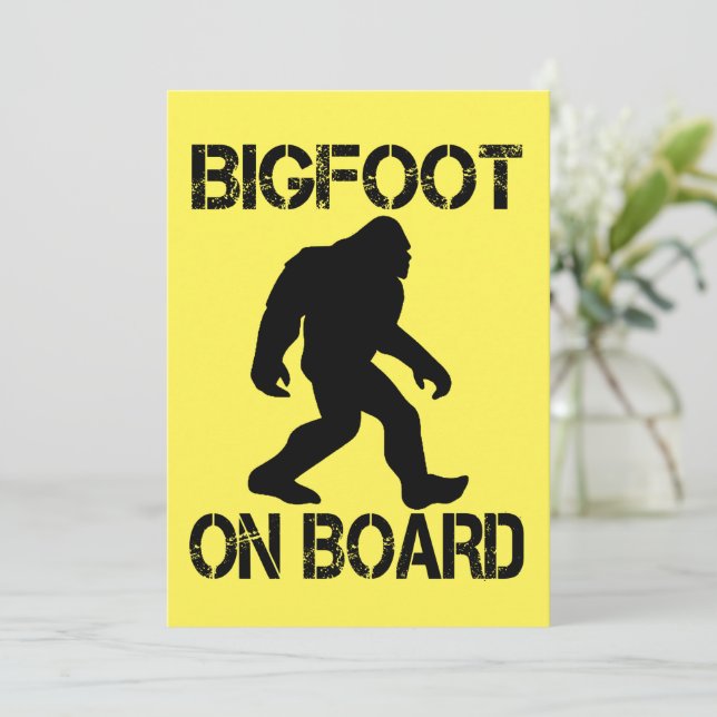 Bigfoot on Board Funny Bigfoot  Invitation (Standing Front)