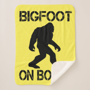 Bigfoot on Board - Funny Bigfoot     Sherpa Blanket