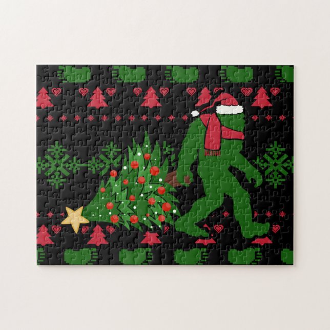 Bigfoot on knit background jigsaw puzzle (Horizontal)