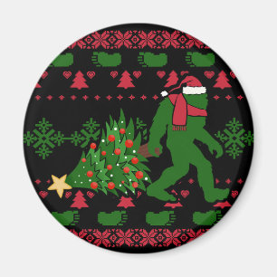 Bigfoot on knit background magnet