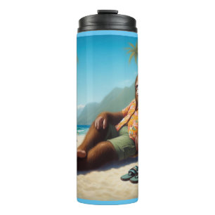 Bigfoot On the Beach Thermal Tumbler
