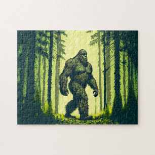 Bigfoot Out For A Forest Walk Jigsaw Puzzle