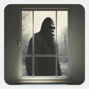 Bigfoot Outside My Window! Square Sticker