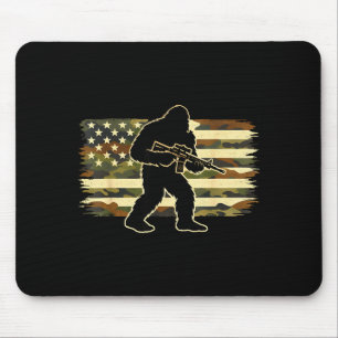 Bigfoot owner camo us american flag sasquatch mouse pad