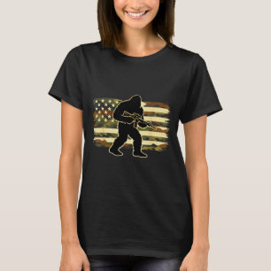 Bigfoot owner camo us american flag sasquatch T-Shirt