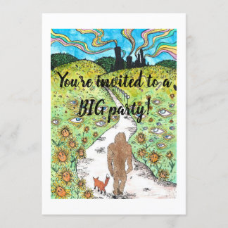 Bigfoot party card
