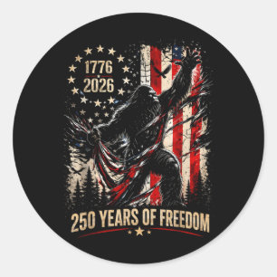 Bigfoot Patriotic 250 Years Of Dom Aamerican Usa Classic Round Sticker