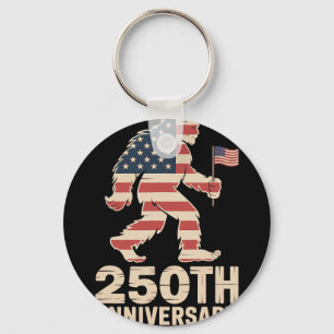 Bigfoot Patriotic Day History 1776 2026 250th Anni Key Ring