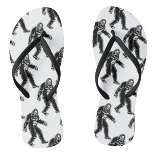 Bigfoot Pattern Black White Sasquatch Monster Thongs