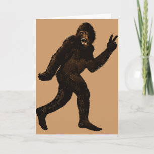 Bigfoot Peace Holiday Card