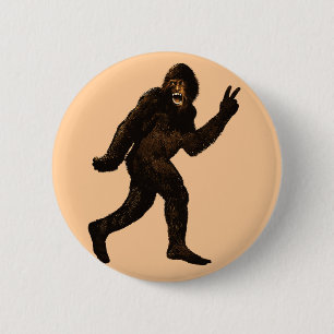 Bigfoot Peace Sign 6 Cm Round Badge