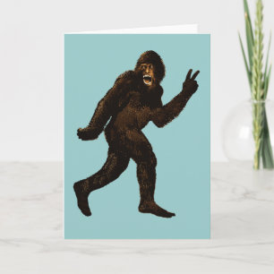 Bigfoot Peace Sign Card