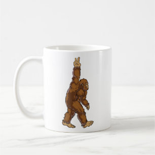Bigfoot Peace Sign Coffee Mug