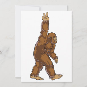Bigfoot Peace Sign  Holiday Card