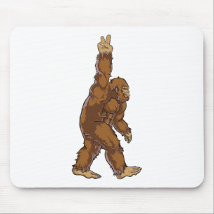 Bigfoot Peace Sign Mouse Pad
