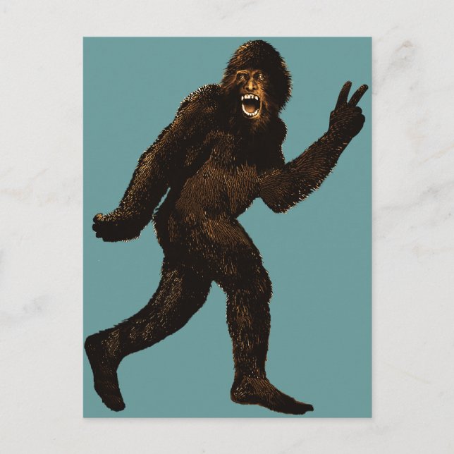 Bigfoot Peace Sign Postcard (Front)