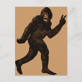 Bigfoot Peace Sign Postcard