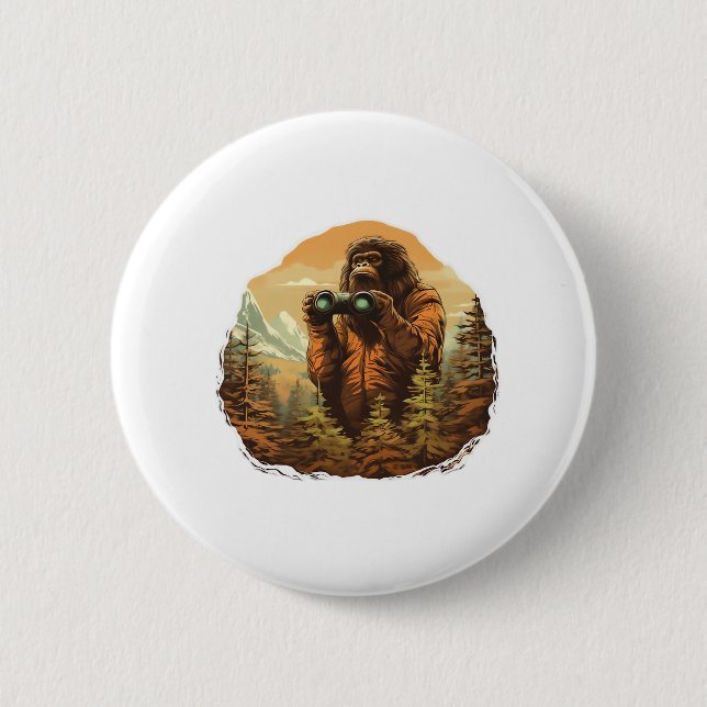 Bigfoot Peek-A-Boo 6 Cm Round Badge (Front)