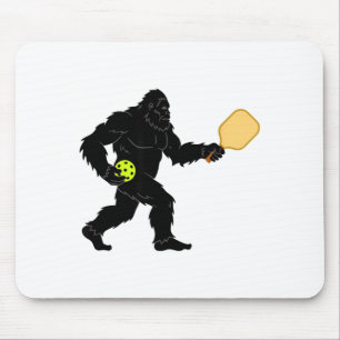 Bigfoot pickleball player sasquatch paddle court mouse pad