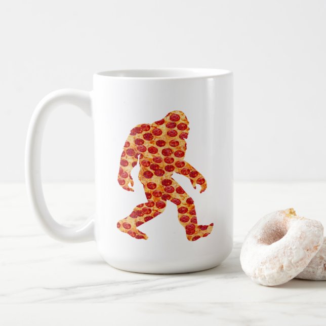 Bigfoot Pizza     Coffee Mug (With Donut)