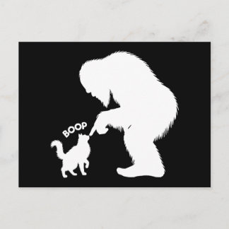 Bigfoot Playful Long Haired Cat Boop  Holiday Postcard