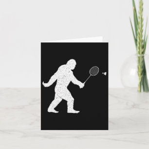 Bigfoot Playing Badminton Shuttle Funny Badminton  Card