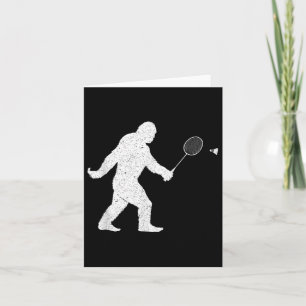 Bigfoot Playing Badminton Shuttle Funny Badminton  Card
