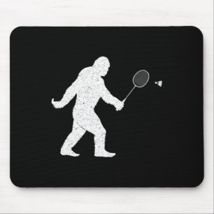 Bigfoot Playing Badminton Shuttle Funny Badminton  Mouse Pad