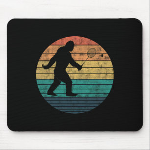 Bigfoot Playing Badminton Shuttle Funny Badminton Mouse Pad
