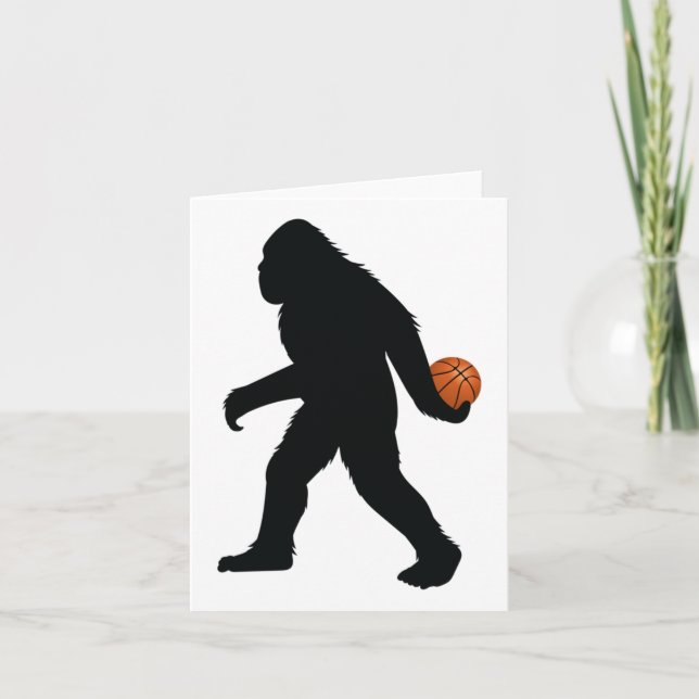 Bigfoot Playing Basketball  Card (Front)