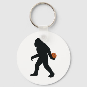Bigfoot Playing Basketball Key Ring
