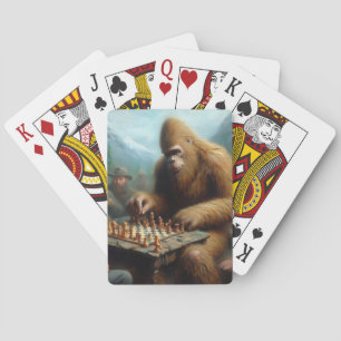 Bigfoot Playing Chess Playing Cards
