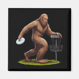 Bigfoot Playing Disc Golf Funny Disc Golfer Player Magnet
