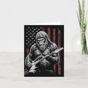 Bigfoot Playing Guitar Aamerican Flag 250 Years Card